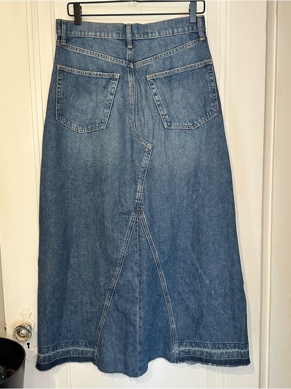 GAP Blue Denim Maxi Skirt with Front Slit - Picture 2 of 9
